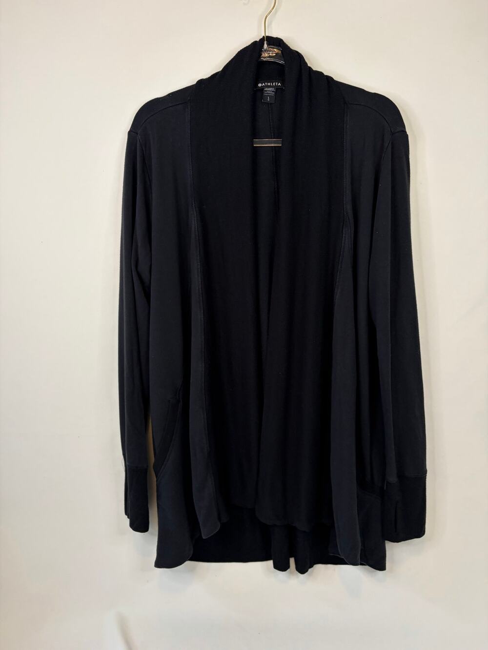 Athleta Pranayama Wrap Cardigan Sweater Open Front w Pockets Size Large Faded